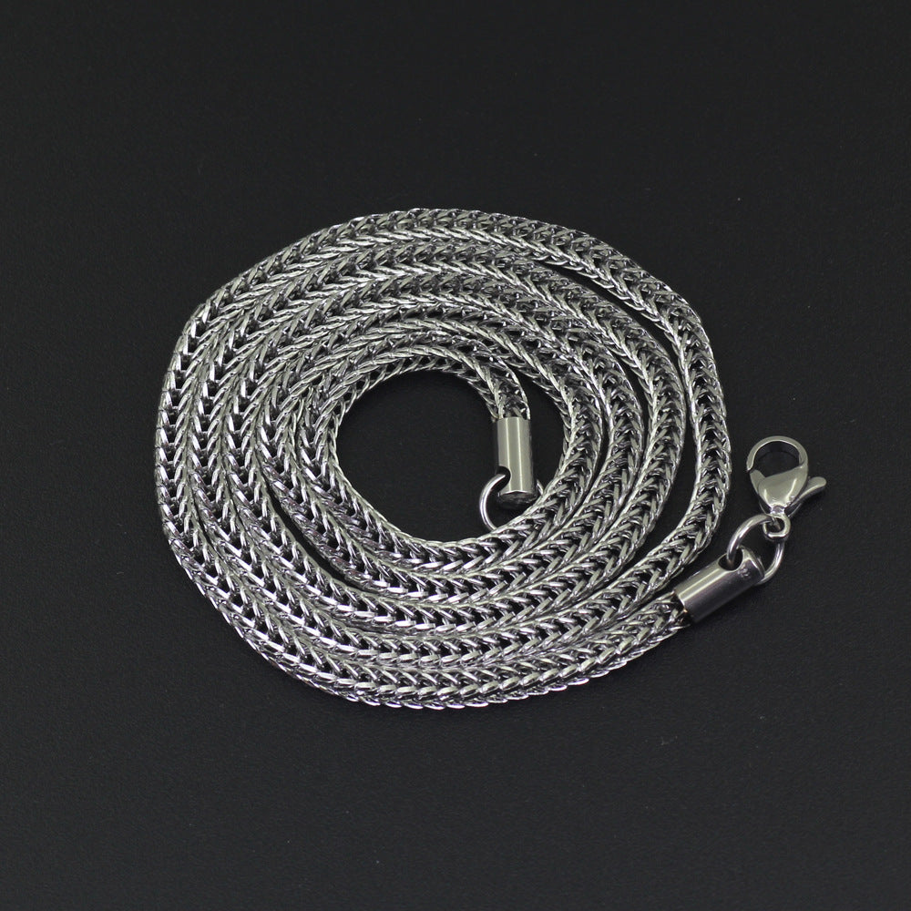 60cm Vacuum Electroplating Stainless Steel Chain Men 3mm