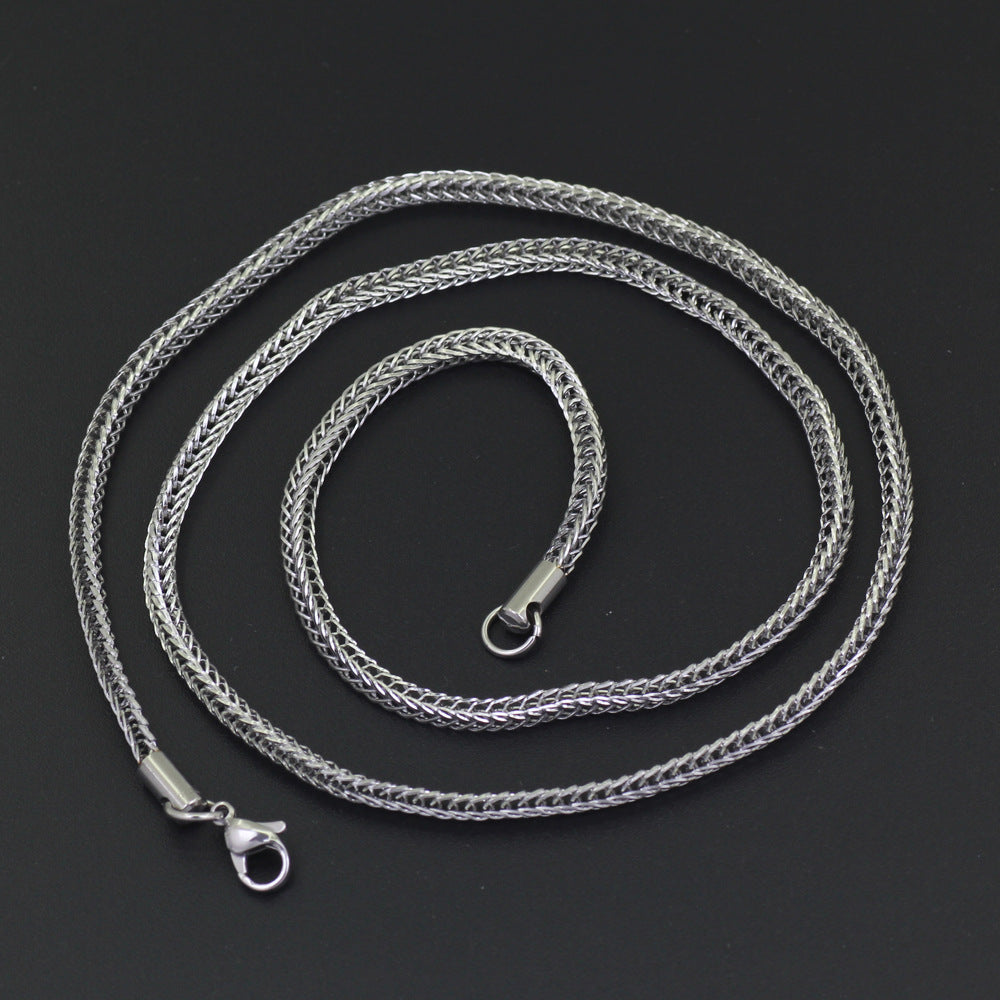 60cm Vacuum Electroplating Stainless Steel Chain Men 3mm